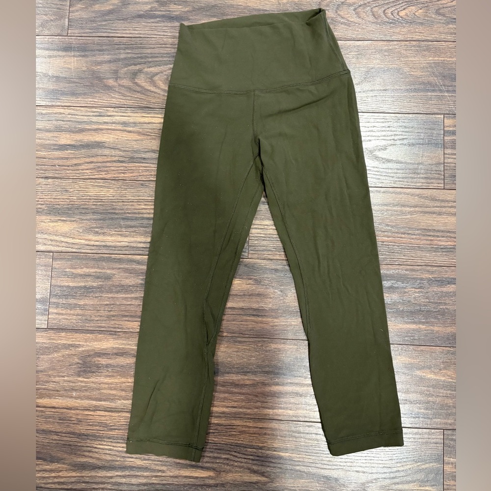 Lululemon Align High-Rise Crop Women's Olive / Army Green High-Waisted Leggings - Picture 2 of 2